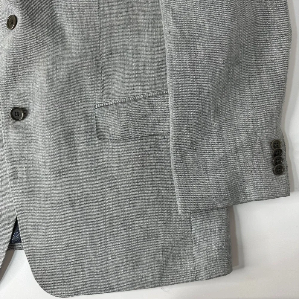 Michael Kors 100% Linen Blazer Gray Sport Coat Suit Jacket 2 Button Mens 42R